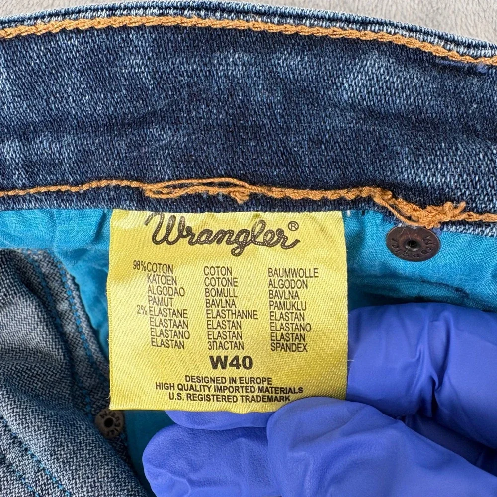 Wrangler‎ Denim Shorts Mens 40 (Fits 39x10) Blue Madden Rugged Western Cowboy